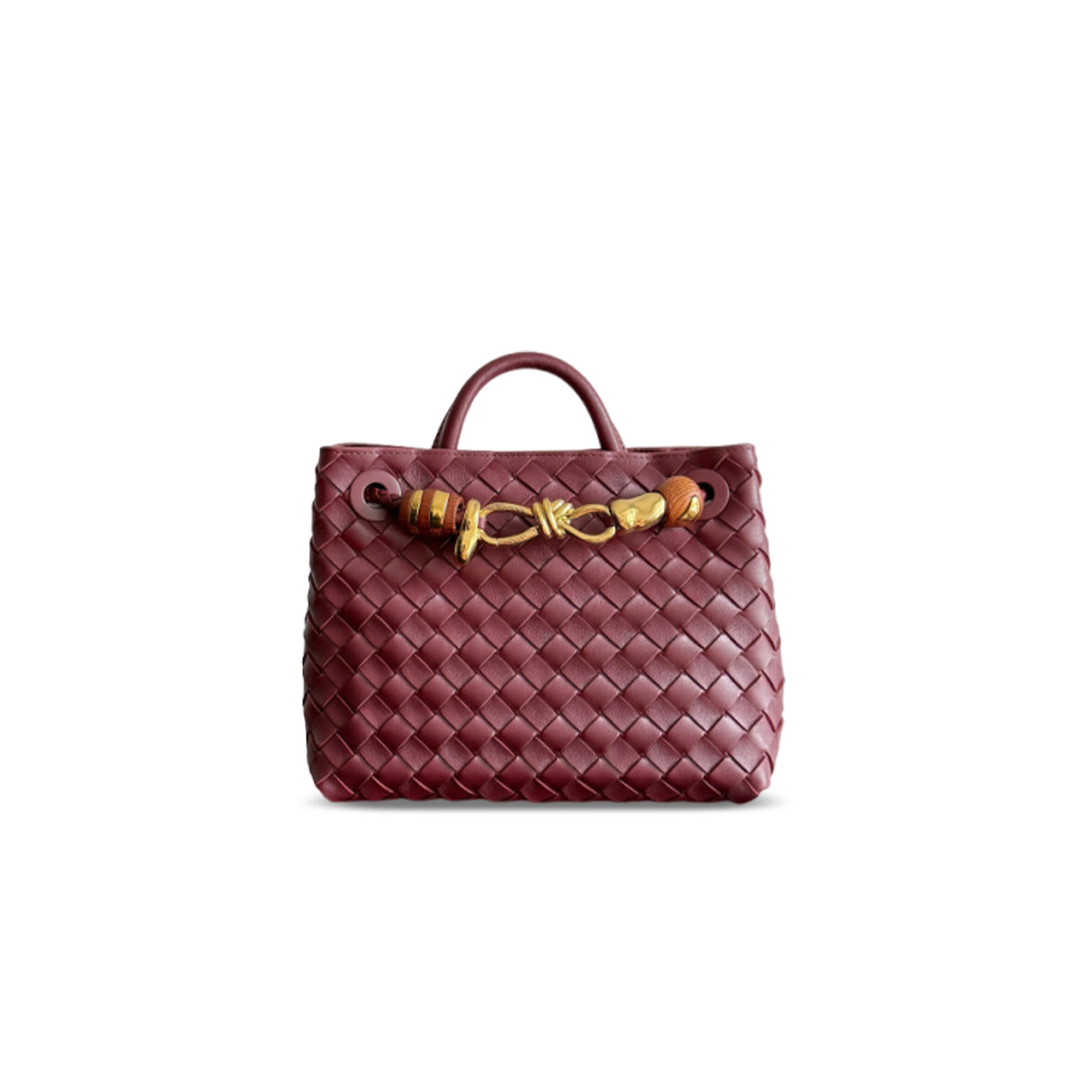 BOTTEGA VENETA SMALL ANDIAMO BARROW RED 743568 (25*22*10.5cm)
